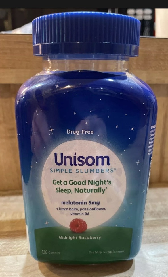 UNISOM Simple Slumbers Melatonin – Midnight Raspberry – 120 Count – 6/2025