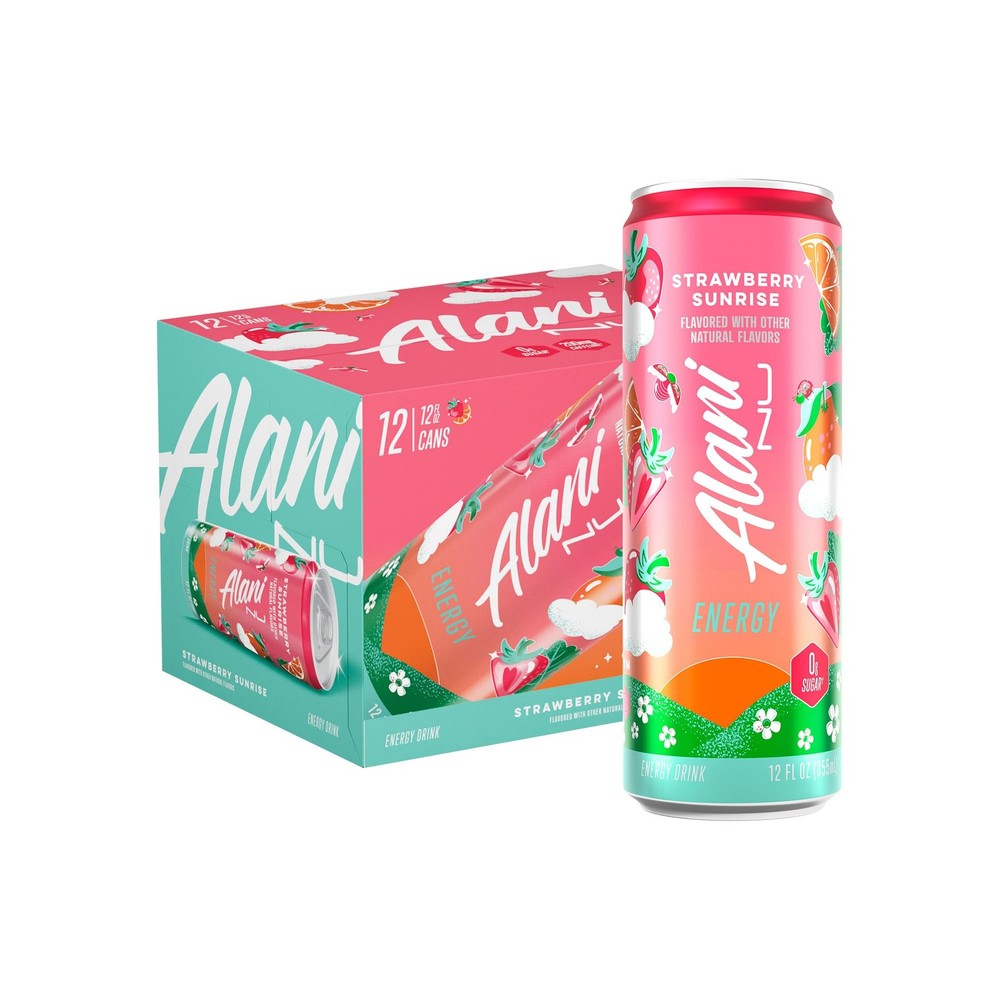 Alani Nu STRAWBERRY SUNRISE Sugar Free, Low Calorie Energy Drinks, 200mg Caff…