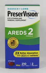 PreserVision AREDS 2 Eye Vitamin 210 Mini Soft gels New Free Shipping 03/2027