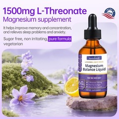 Magnesium L-Threonate Liquid Drops L 2.04 Fl Oz (Pack of 2)