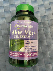 Puritan’s Pride Aloe Vera Extract 25mg (5000mg equivalent) Softgels, 200 Count