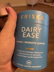 Friska Dairy Ease Enzyme + Probiotic Support Digestive Supplement for Dairy Dige