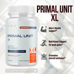 (2 Pack) Primal Unit XL Advanced Male Health Support PrimalUnitXL 120 Capsules