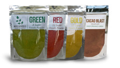 MAXX Organics Value 4pk GREEN GOLD RED CACAO SUPERFOOD POWDER Compare Organifi