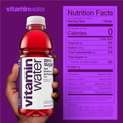 vitaminwater XXX Acai-Blueberry-Pomegranate Zero Sugar, 20 fl oz Bottles, 12 Pac