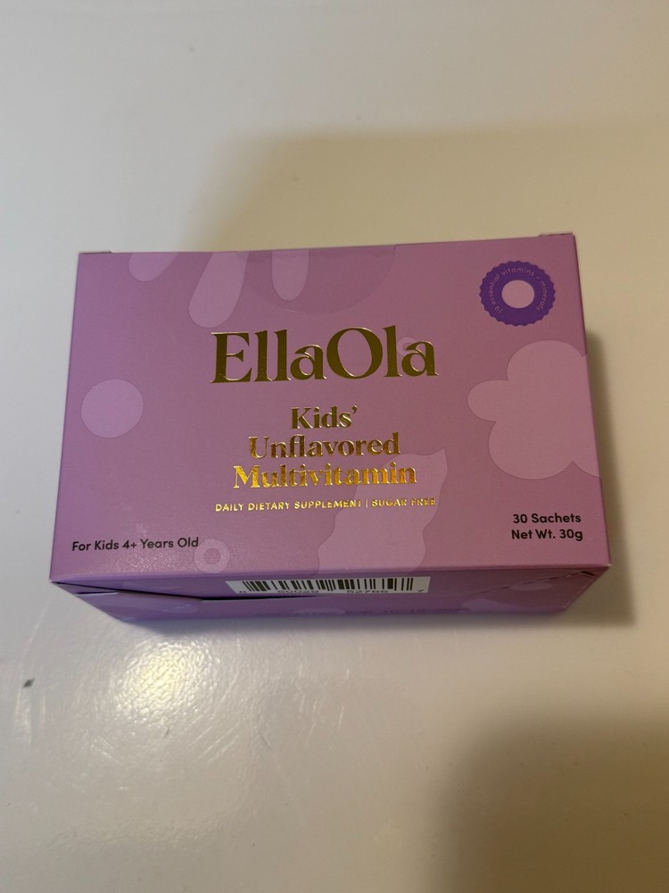 EllaOla Kids’ Unflavored Multivitamin 30 Sachets Exp 10/10/2026 New Sealed