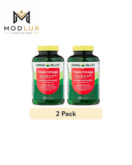 2 Pack Spring Valley Triple Omega Softgels Heart Joint & Skin Health, 120 Count