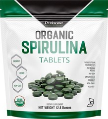 Probase Nutrition Organic Spirulina 720 Count (Pack of 1), Dark Green