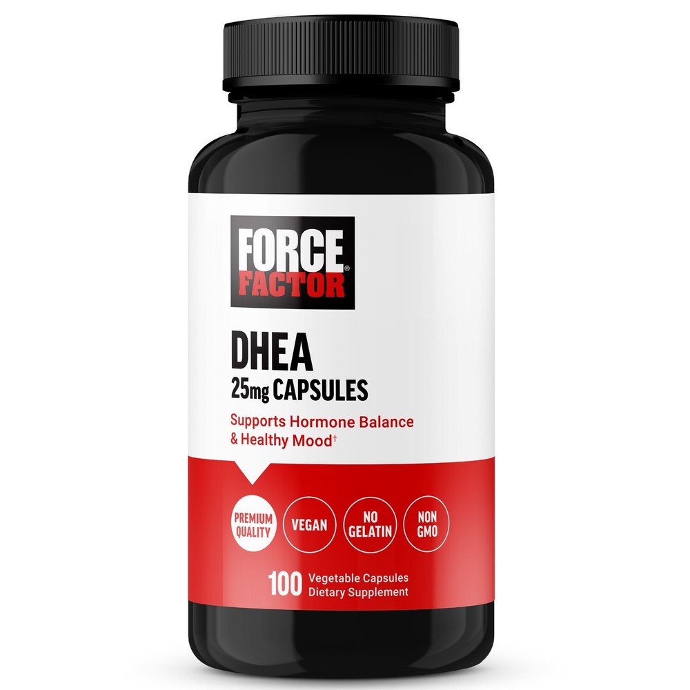 Force Factor DHEA 25mg, DHEA Supplement, 100 Vegetable Capsules