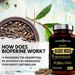 Organic Black Maca Extract, 37,500mg, 180ct & 60ct, for Sexual Health & T Boost