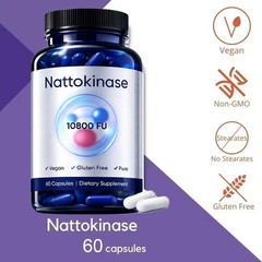 1-3X Nattokinase Supplement – 10800 FU 60 Capsules Per Serving HOT 2026