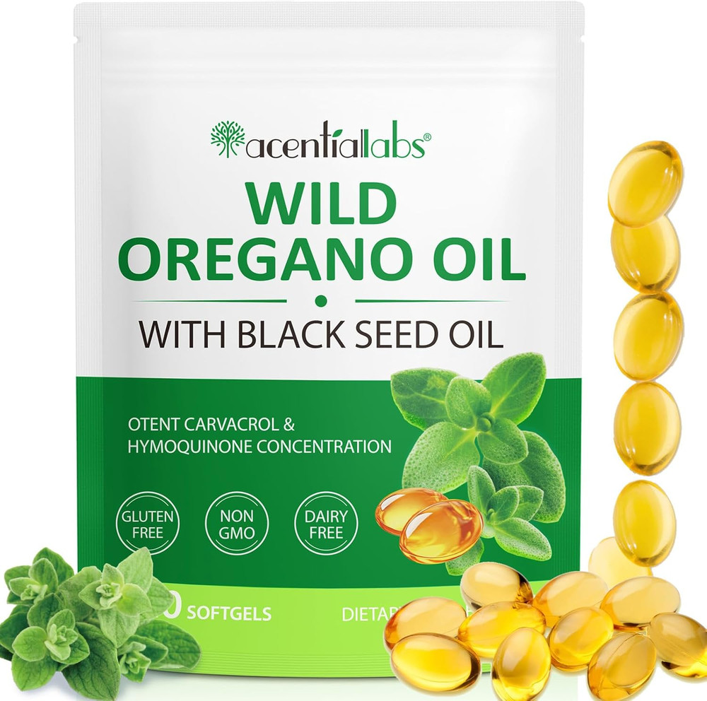 2 in 1 Oil of Oregano & Black Seed Softgels with Carvacrol , Immune Support