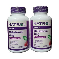 Natrol Fast Dissolve Melatonin 3 mg Strawberry, 150 Tablets – 2 Pack! Exp 10/26