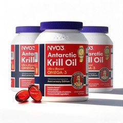 NYO3 Krill Oil Omega 3 Supplement 1000mg 270 Softgels EPA & DHA, Pure Antarct…