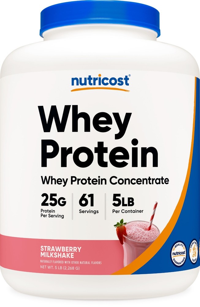 Nutricost Whey Protein Concentrate (Strawberry Milkshake) 5LBS