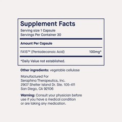 Fatty15 Pure C15:0 Pentadecanoic Acid Supplement – Gut & Liver Health – 90 CT