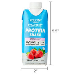 Equate High Performance Protein Shake, Strawberry, 11 fl oz, 12 Ct New 3 Pack