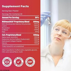 3/2x ZOOONE NAD+1000mg Liquid Packets Supplement – Premium Nicotinamide Riboside