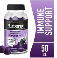 Airborne Vitamin C & Zinc Immune Support Gummies, Elderberry 50 Ct..