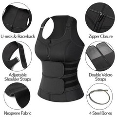 Women’s Sports Sauna Sweat Waist Trainer Vest Zipper Gym Slimming Body Shaper US