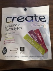 Create Creatine + Electrolytes Daily Drink Mix Variety Pack 30 Sticks NSF Cert