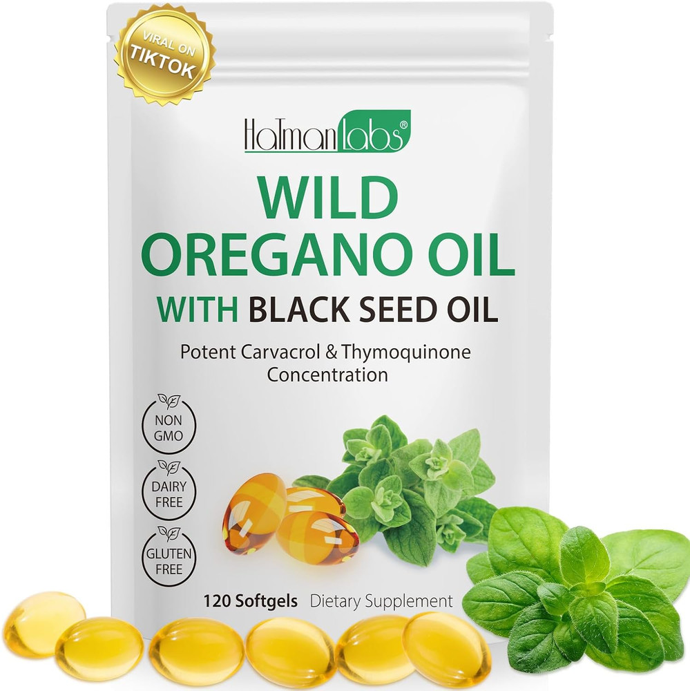 Oregano Oil Capsules, 2 in 1 Oil of Oregano with Black Seed Oil, Oregano Oil Sup