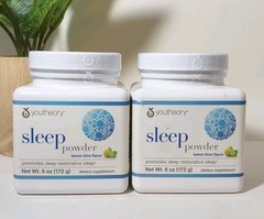 2 PACK! Youtheory Sleep Powder Lemon Lime Flavor – 6 oz. EACH Exp 9/2026 SEALED