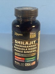 Zoyava Shilajit Ashwagandha Rhodiola Ginseng Extra Strength 60 Caps EXP 09 2027