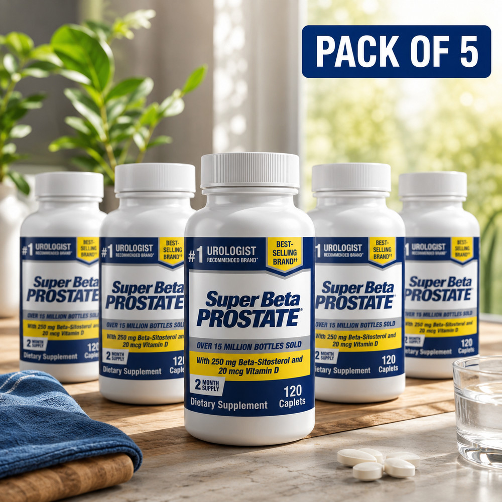 5 Pack Men’s Health SUPER BETA PROSTATE Support Supplement – Caplets 120 ct