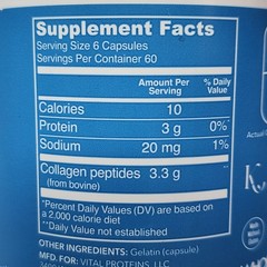 Vital Proteins Collagen Peptides Supplement, 360 Capsules, Exp 03/2027