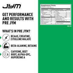 Pre JYM Strawberry Kiwi Pre Workout Powder – Bcaas, Nootropics, Creatine HCI, Ci