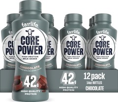 Core Power Elite High Protein Shake, Chocolate, 42g Bottle, 14oz, 12 Pack