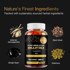 Shilajit Gold Gummies – with Ashwagandha – Enhances Energy & Endurance, Immunity