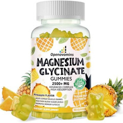 Magnesium Glycinate Gummies 2500mg – Sugar Free Magnesium Potassium Supplement w