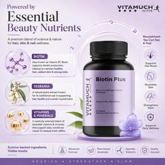 Vita.much Biotin Plus Hair Skin Nails 60 Tablets Zinc Iron