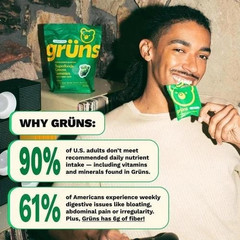 Sealed Gruns Vitamin Gummy Superfood – Low Free ( Free Shipping) 28 pack
