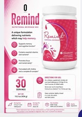 Omnitrition Remind Memory Support Vitamin Powder, Fruit Flavor 15.3 oz
