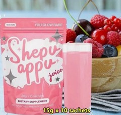 SHAPE UP -NEW Juice Powder Mix, SHEPU APPU 10 Sachets x 15g Each You Glow Babe