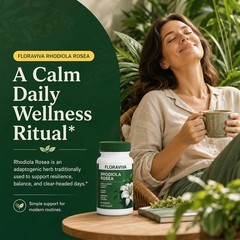 Floraviva Rhodiola Adaptogenic Supplement Stress Relief Energy Focus Non-GMO