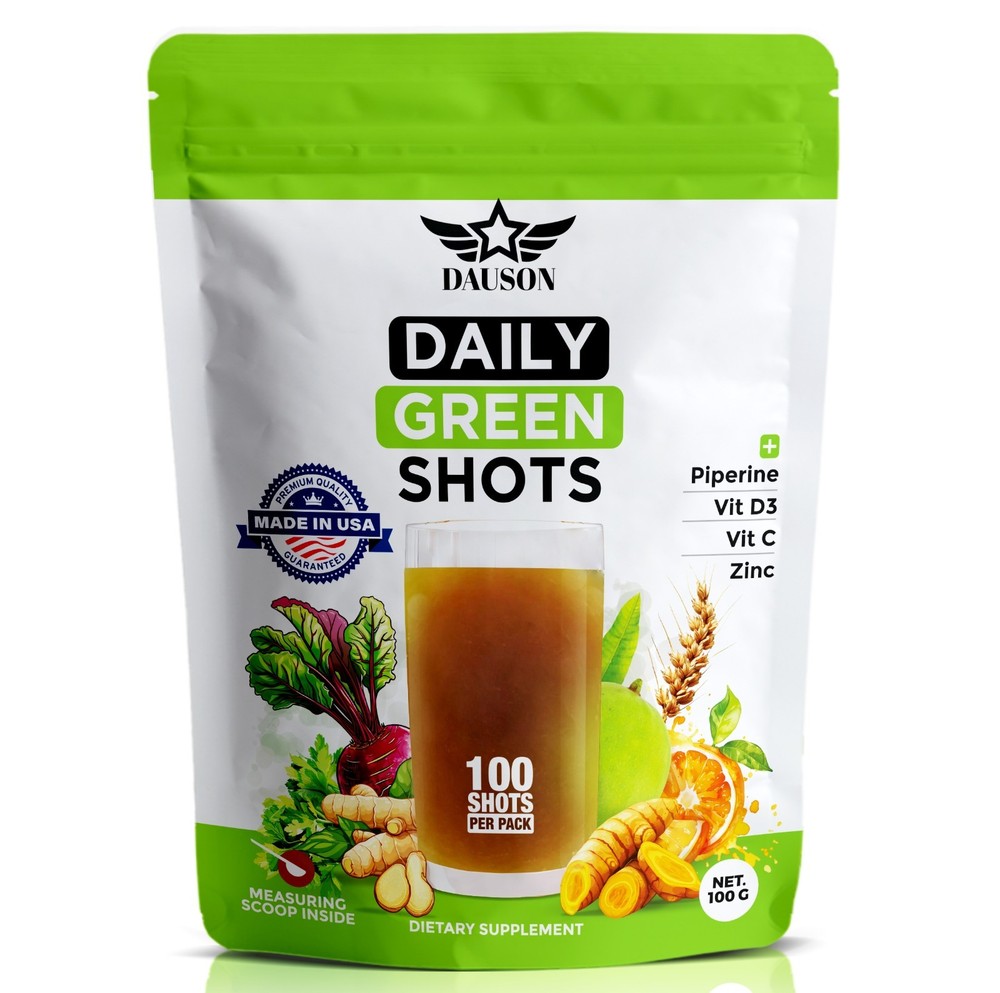 Daily Green Shots – 100 Shots of Superfood Powder with Prebiotics