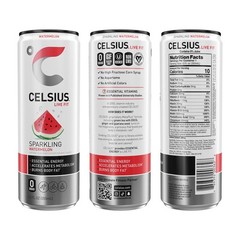 CELSIUS Sparkling Watermelon, Functional Energy Drink 12 fl oz Can (Pack of 12)