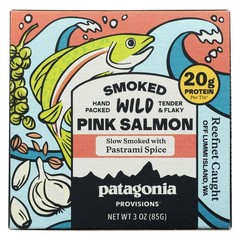 Patagonia Wild Pink Salmon Smoked Pastrami Seasoned 3 Oz Tin 20G 6 Pack