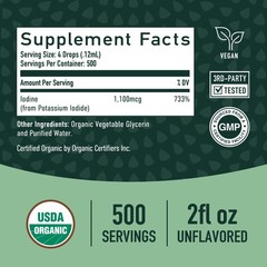 Organic Iodine Liquid for Thyroid Support | Nascent 2 Fl Oz (Pack of 1)