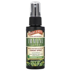 Immune Support Olive Leaf Throat Spray, Peppermint Flavor, 1.5 fl oz