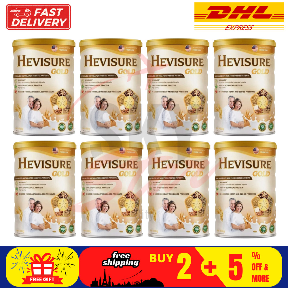 8 Tin Hevisure Gold Diabetic Milk Stabilize Blood Sugar Plant-Based 400g DHL