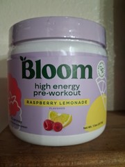 Bloom High Energy pre-workout Raspberry Lemonade 25 Serv 7.3 Oz Exp28 Free Ship