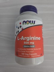NOW FOODS L-Arginine 500 mg 100 Veg Capsules