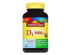 Nature Made Vitamin D3 1000 IU – 650 Softgels