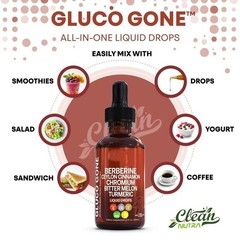 Berberine 3000mg Gymnema/Apple Cider Vinegar/Chromium/Ceylon Cinnamon 2oz Drops