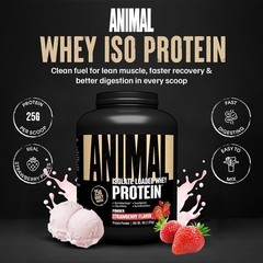 Animal Whey Isolate Protein Powder – Strawberry 4 lbs